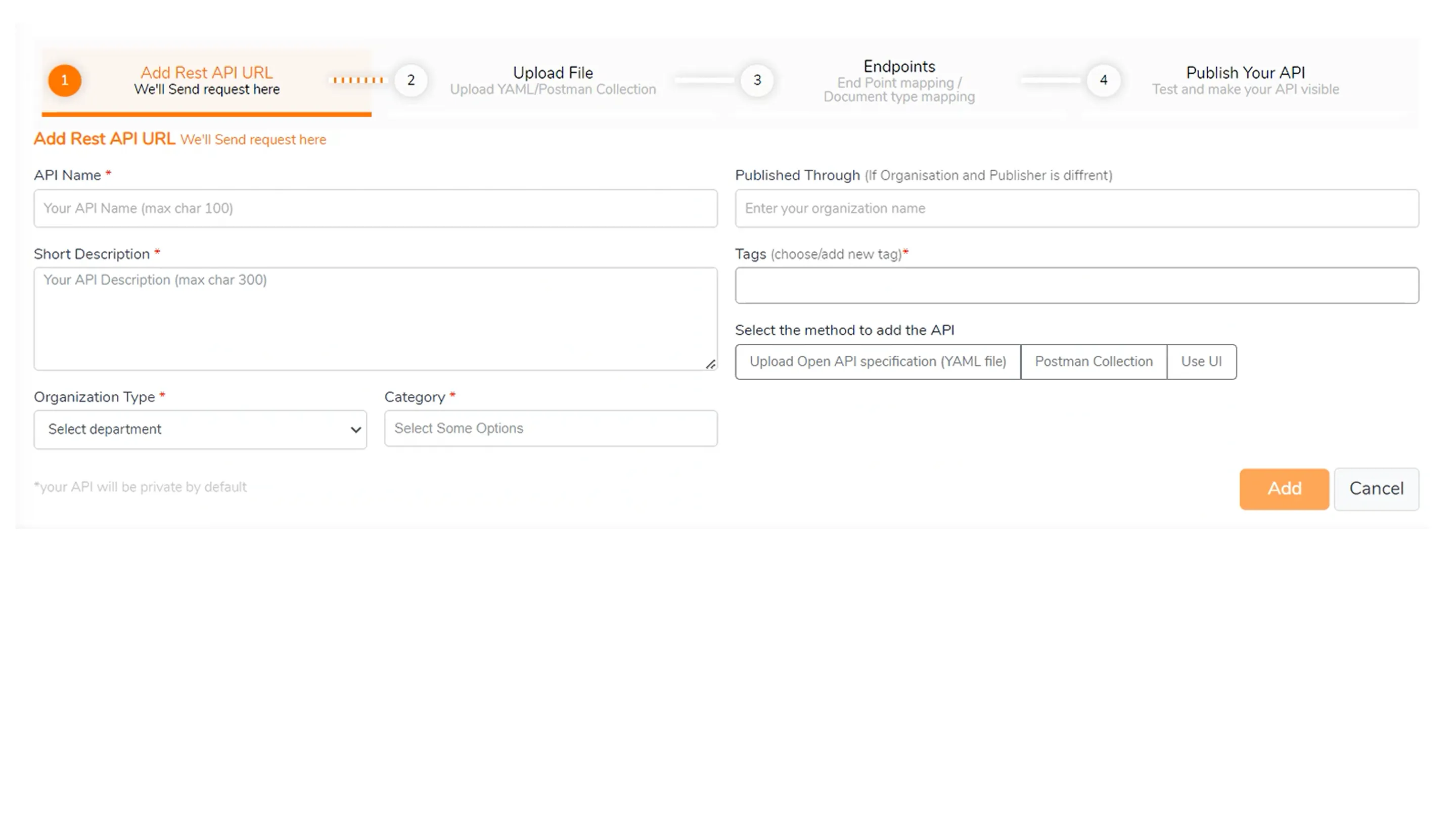 API Publishing Workspace Comparison - Before